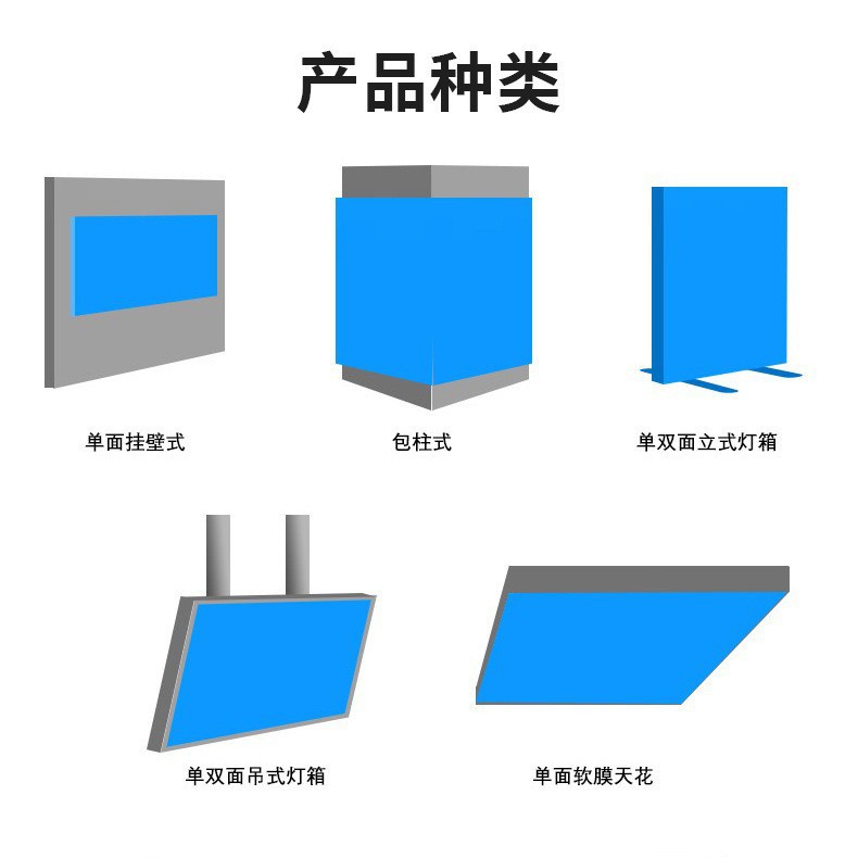 Hanging Export Led Store Wall-Mounted Advertising Light Box Soft Film Cloth Vertical Signboard Stall Advertising Display Stand