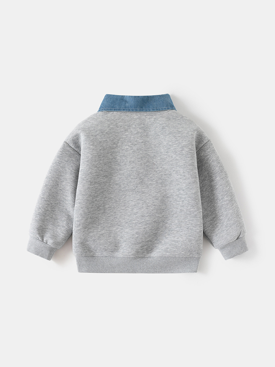 Children's fake two-piece sweater spring new Korean children's clothing boys detachable collar coat tide baby coat wholesale