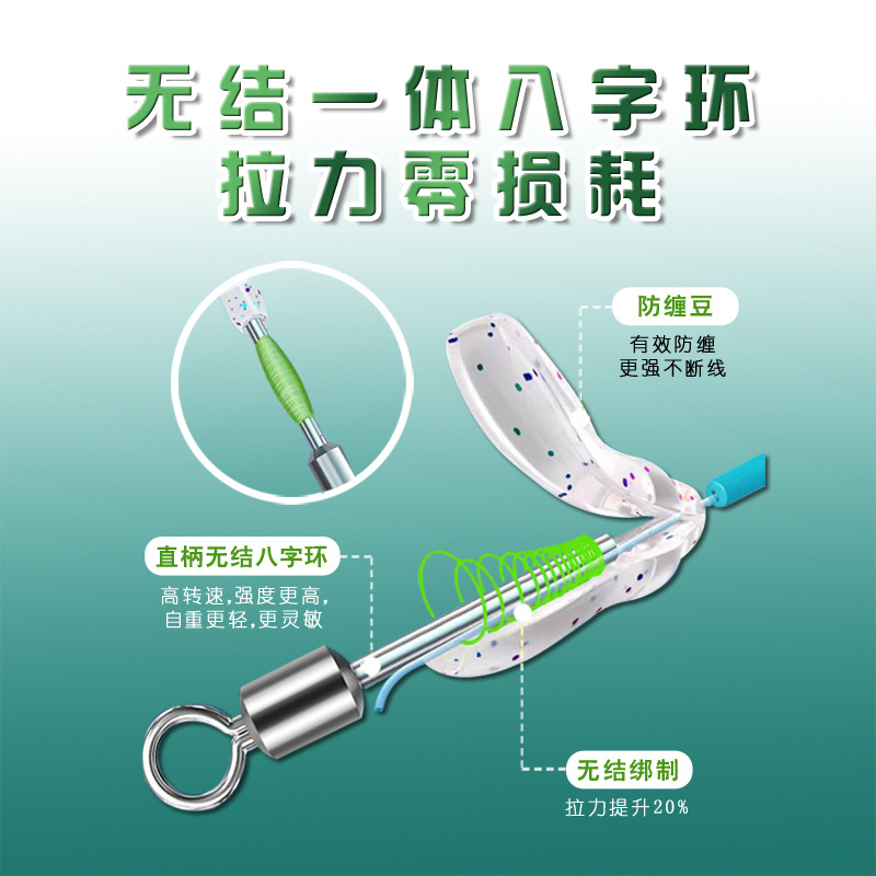 Wholesale Fishing Tackle Set with Figure-Eight Knotless Diamond Knot Black Pit Competition Fishing Line Main Line and Fishing Line Set