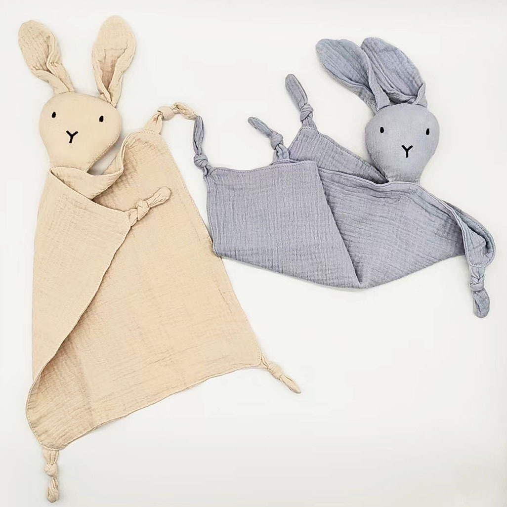 Baby Cotton gauze soothing towel little rabbit baby sleeping doll rabbit soothing handkerchief soothing toy 0-1 years old
