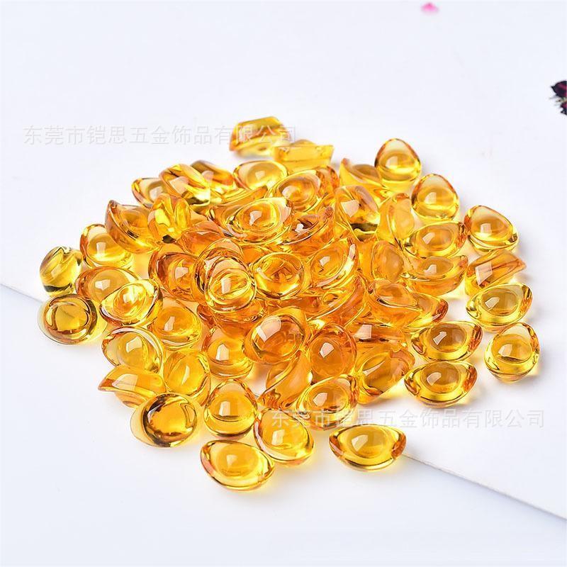 Citrine Ingot Ornaments to Gather Wealth, Glazed Large Lucky Beads, Money Cornucopia, Gravel Decoration, Housewarming Gifts