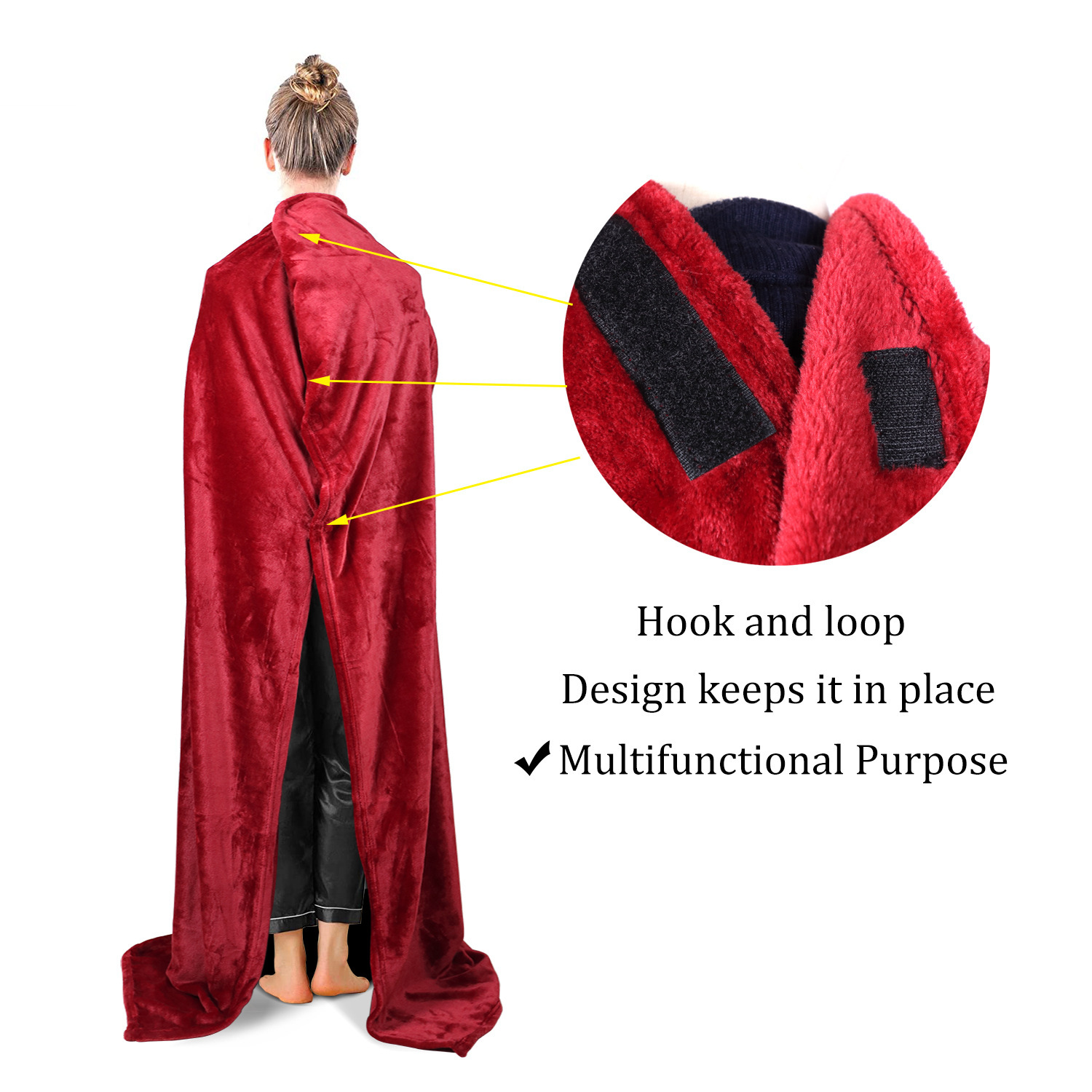 Amazon TV Blanket Fluffy Blanket TV Wearing Multifunctional Antistatic Flannel Lazy Flannel Sleeve Cross Border