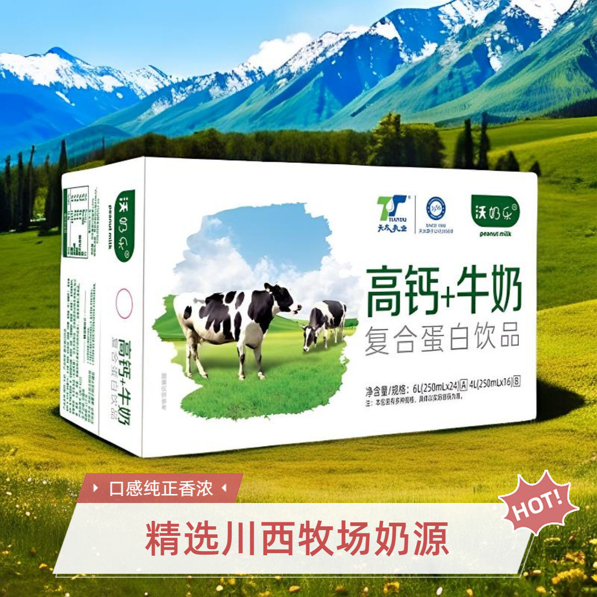 Tiantai Dairy Breakfast Milk High Calcium Milk 250ml Whole Box Holiday Gift Quality Source in stock Fast Hair