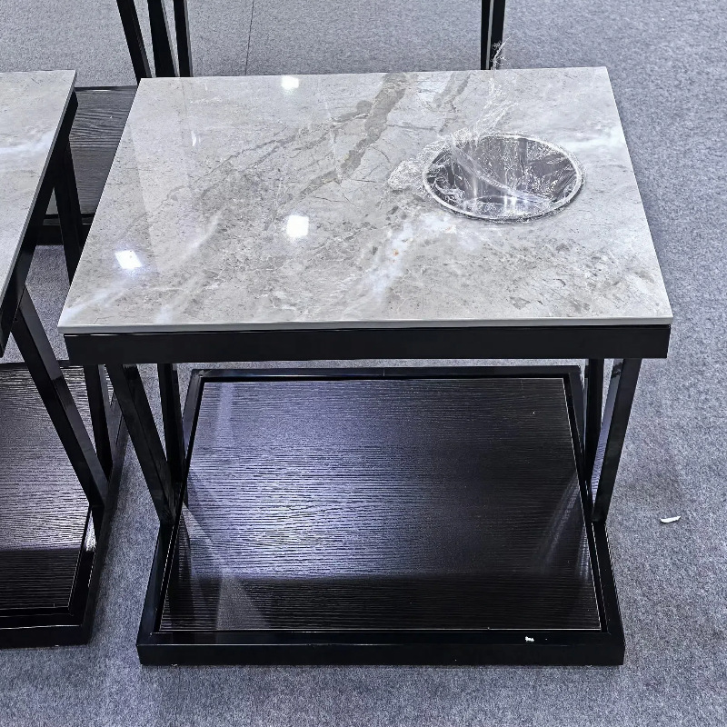 Special Tea Table for Mahjong Machine High-end Chess and Card Room Rock Board Tea Table Mahjong House Tea Rack Waterproof Fireproof Small Tea Table