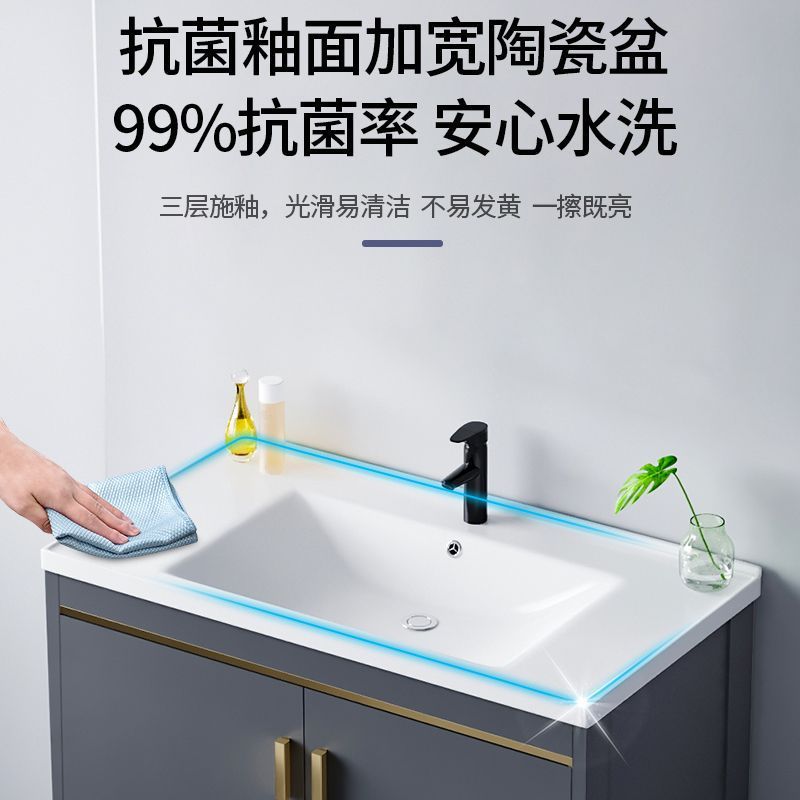 Household Space Aluminum Bathroom Cabinet Toilet Outdoor Washstand Small Apartment Simple Wall-mounted Washbasin Cabinet Combination