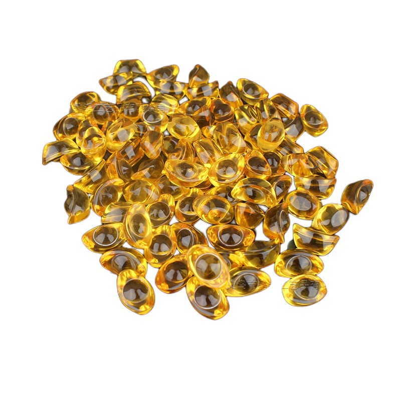 Glass ingot gold ingot yellow artificial glass crystal decoration living room desktop ornaments rice jar cornucopia decoration