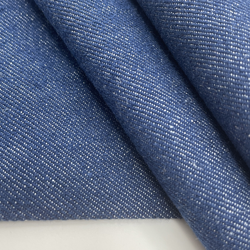 200g Enzyme Washed Hemp Cotton Denim Fabric Twill Denim Blue Spring and Summer Pants Vest Environmentally Friendly Hemp Fabric
