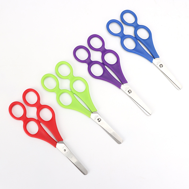 Manufacturer Wholesale 6.75 Inch 17cm Family Scissors Student Training Four-Hole Scissors Kidsren's Handmade Auxiliary Four-Ring Scissors