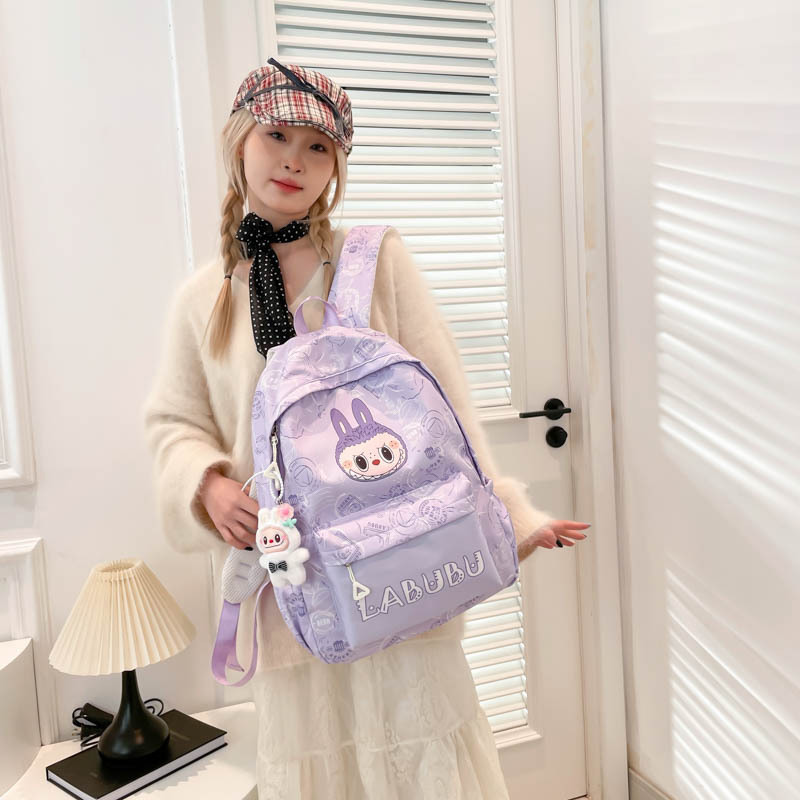 New Backpack Female High School Student Schoolbag Trendy Cartoon Rab Cloth Backpack Fashion Outgoing Casual Backpack