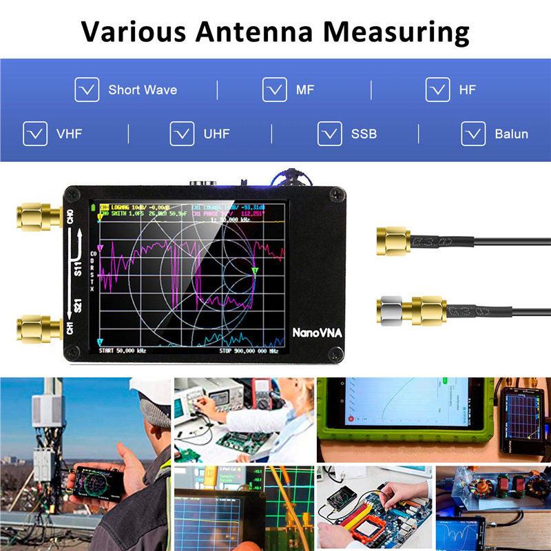 NanoVNA-H Upgrade Antenna Vector Network Antenna Analyzer MF HF VHF UHF with SD Card Slot