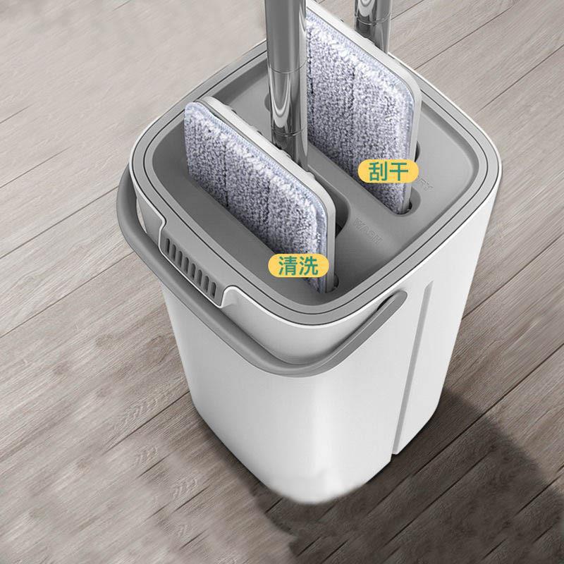 Flat Lazy Mop Household Artifact One Dragging Clean Hand-free Mop Absorbent Mop Loop Floor Mop suit with Bucket