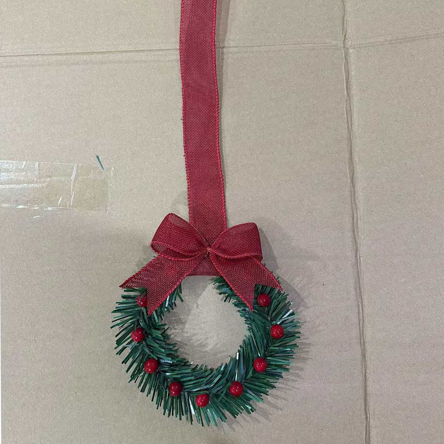 Christmas cabinet wreath kitchen with ribbon bow cranberry small window wreath Christmas party decoration