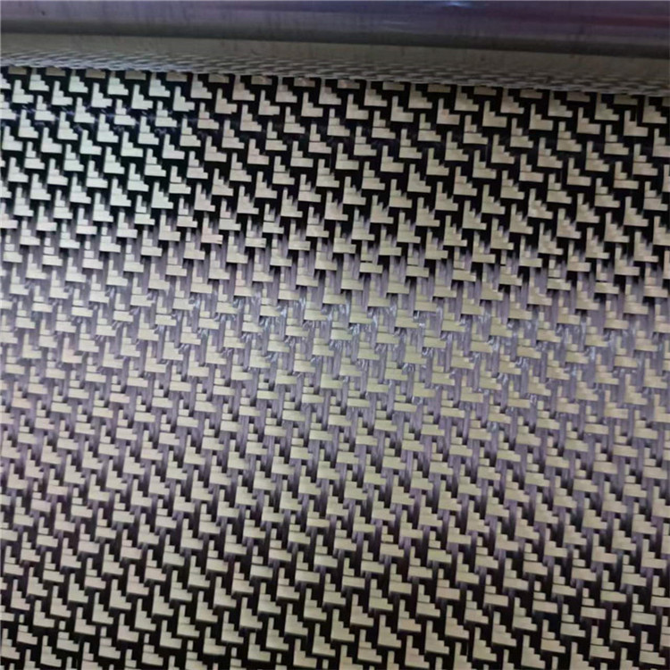 Factory Direct Sales Aromatic Carbon Plain Weave Mixed Fabric Triangle Pattern Aircraft Pattern Car Decoration Carbon Fiber Cloth Aramid Fiber Cloth