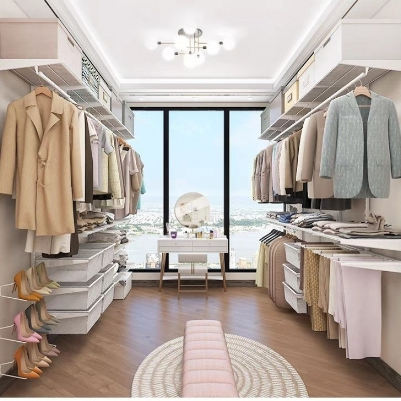 Open Cloakroom Household Bedroom Hanger Storage Storage Integral Simple Combination Formaldehyde-free Metal Wardrobe