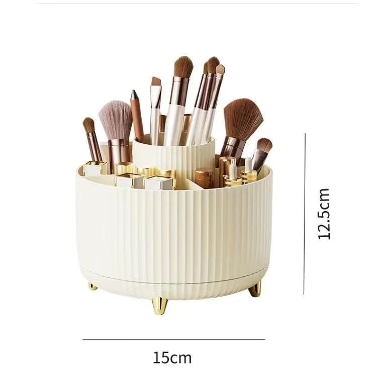 Desktop Rotating Cosmetic Brush Storage Cylinder Cosmetic Storage Rack Table Dressing Table Eye Shadow Brush Lipstick Box Pen Holder