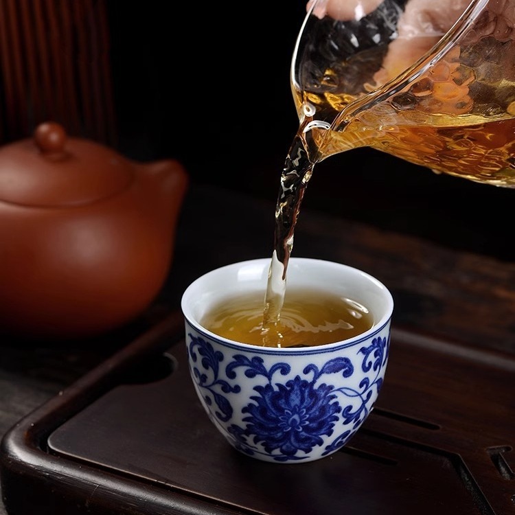 Blue and White tangzhilian Cup Jingdezhen ceramic personal Cup for men and women Chinese tea cup for guests tea cup single Cup