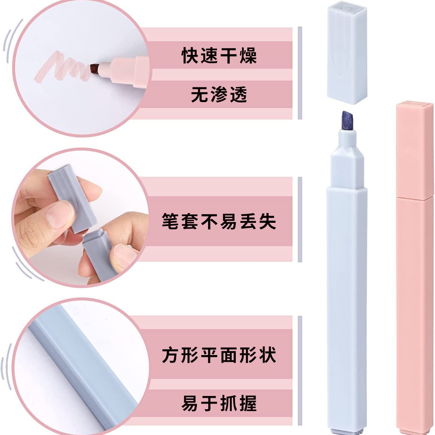 Morandi single and double head highlighter color large capacity student eye protection soft head marker hand account graffiti painting pen