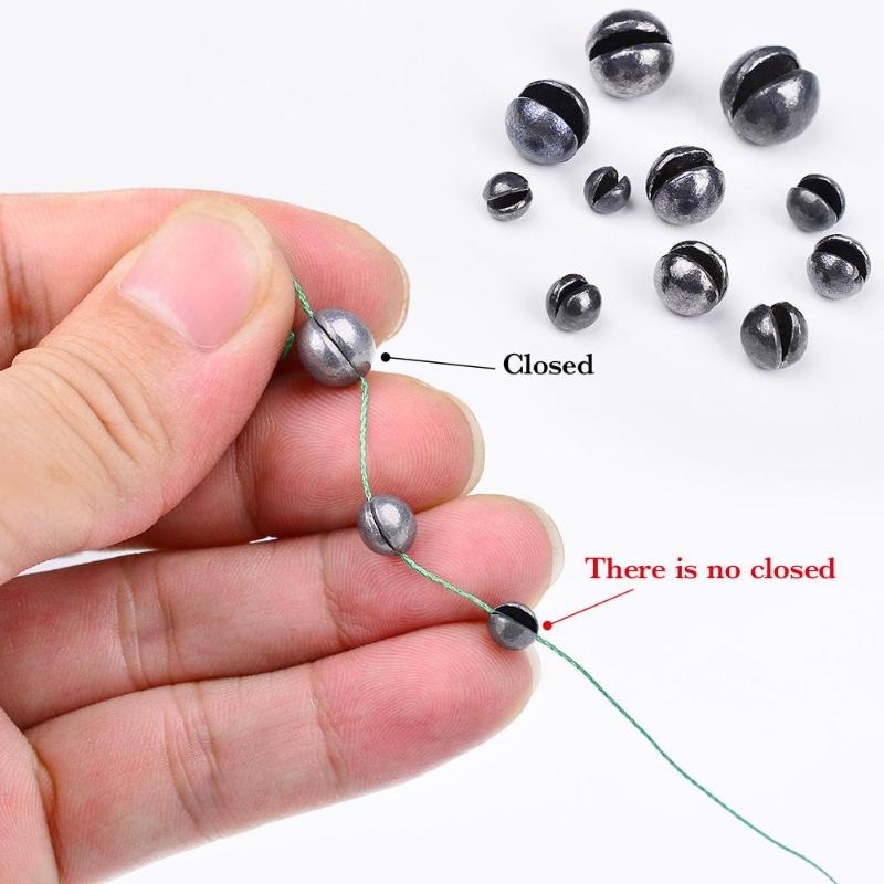 Pack of Round Bite Lead Clips, Micro Lead Open Lead, Anti-Drift Fishing Lure, Rock Fishing, Raft Fishing, Line-Friendly Lead Sinker D1