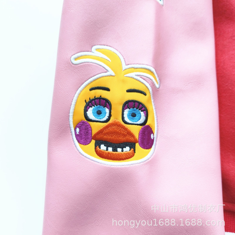 Customized Fashionable European and American Trendy Quilted Embroidered Woolen Cowhide Baseball Jacket Customized with Pictures and Samples