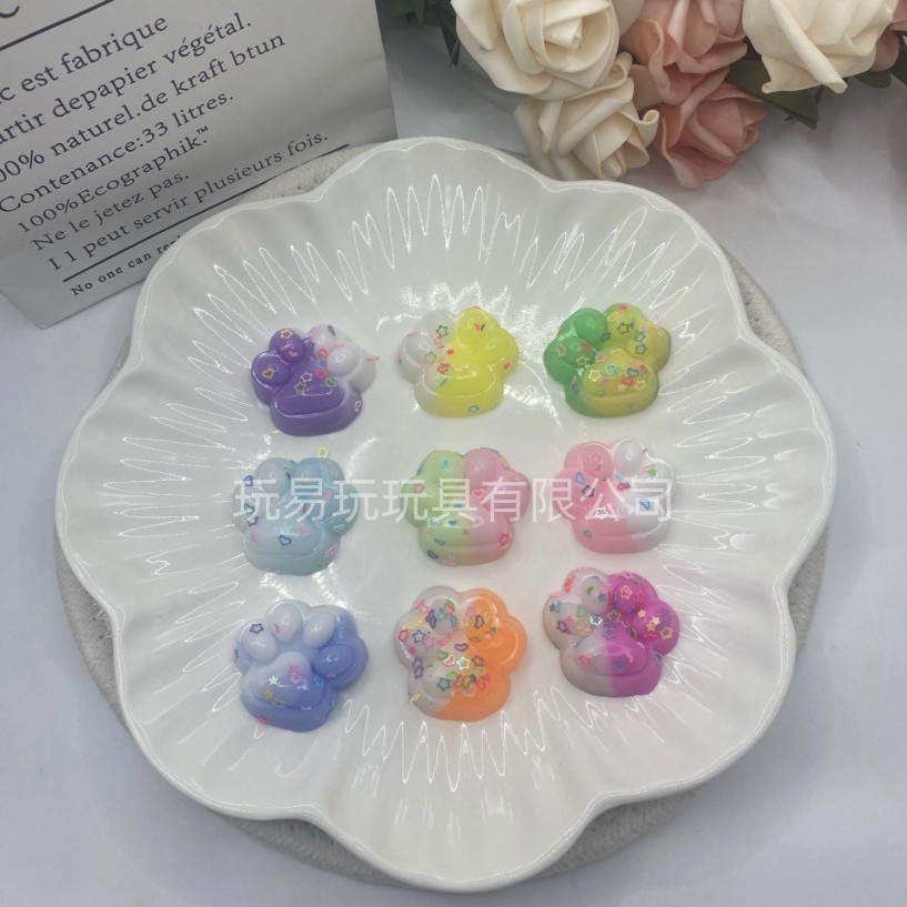 Кросс-бордерные смешанные цветные мягкие игрушки в виде кошачьей лапки, ультрамягкие антистрессовые игрушки, портативные игрушки