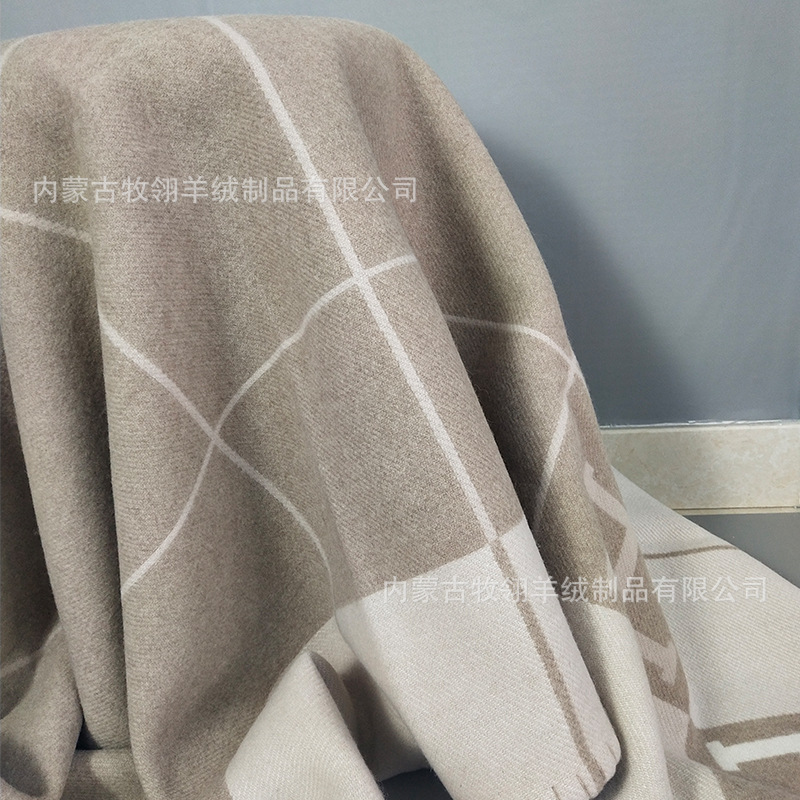 Heavy Weightweight 2024 Newly Upgraded High-Quality Wool Cashmere Blanket H Letter Jacquard Wool Blanket Cover Blanket Large Size