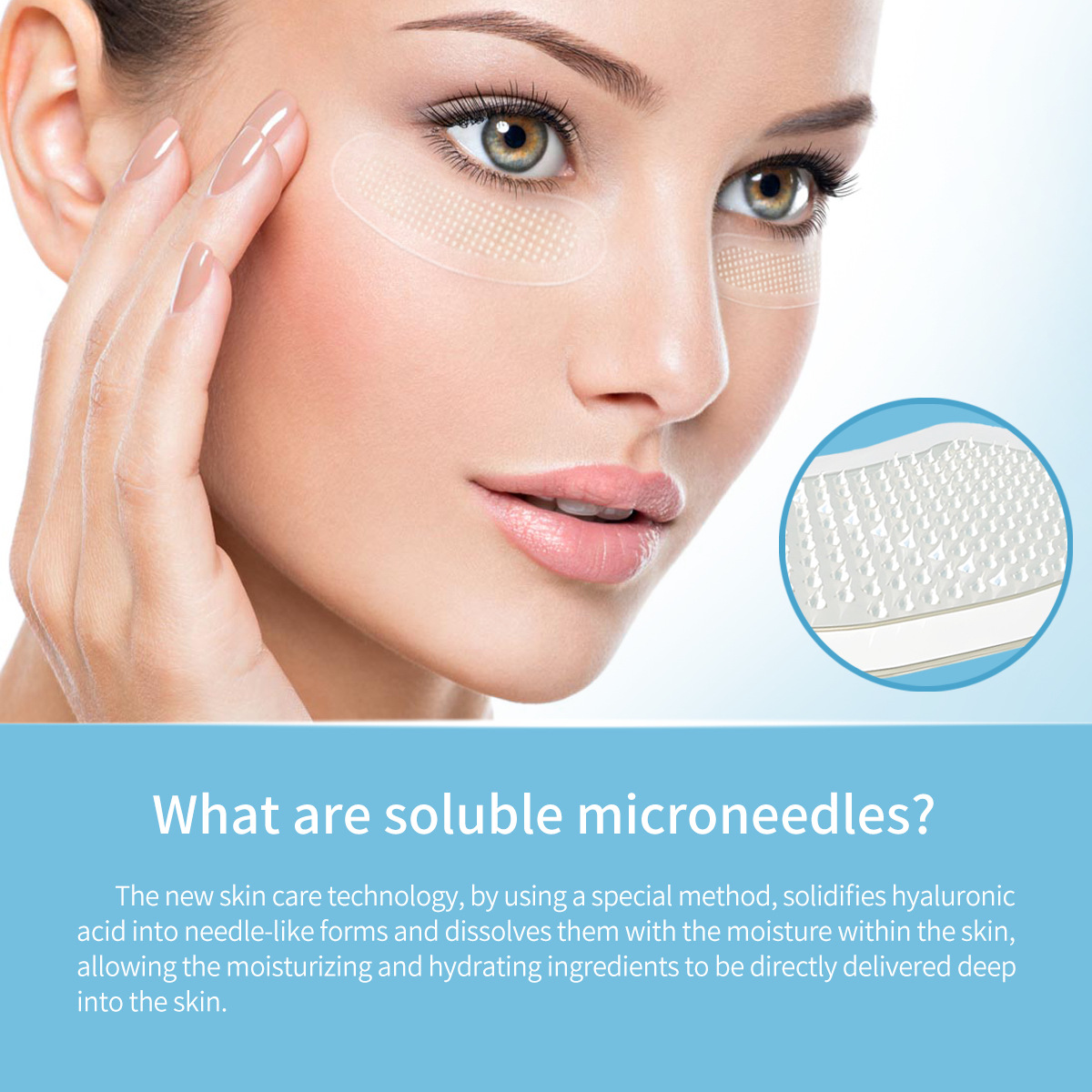 Cross-Border Exclusive Supply of Popular In-Stock Micro-Needle Eye Patches to Reduce Fine Lines and Remove Eye Bags, Hyaluronic Acid Soluble Wrinkle-Relief