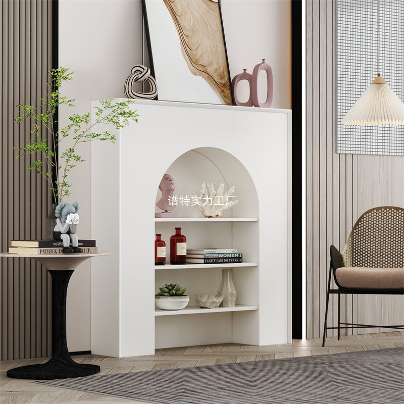 Декоративный шкаф для камина, простой, современный, входной шкаф для гостиной, выставочный шкаф, боковой шкаф, белый