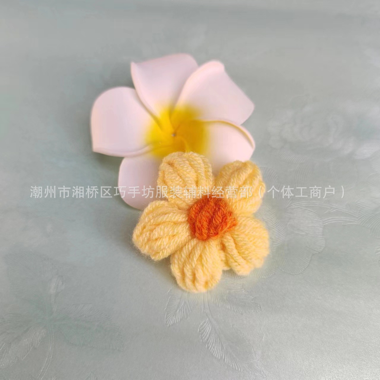 Wholesale Puff Flower Five-petal Flower Hand Hook Wool Flower Hairpin Corsage diy Bag Clothing Accessories Autumn and Winter Flowers