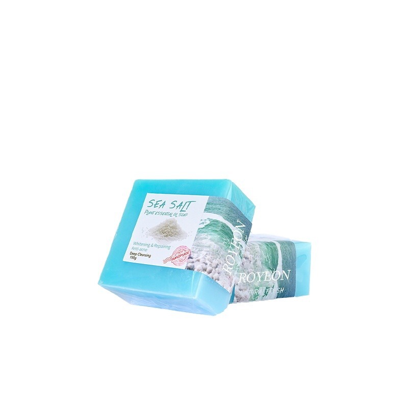 Foreign Trade Oem Sea Salt Handmade Essential Oil Soap Face Wash Moisturizing Cleansing Bath Oil Removal Refreshing Sea Salt Soap