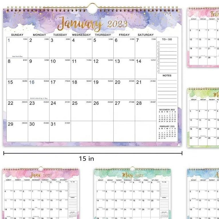 Desk Calendar Customized Creative Double Coil Hand-Tearable One-Way Calendar Page Turning Custom Pattern Sub-Border Amazon Yo Circle Wall Calendar