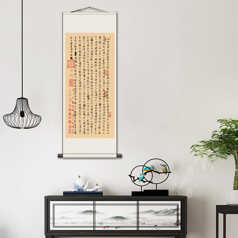 Wang Xizhi's "Preface to the Orchid Pavilion" Painting, Chinese Calligraphy Decorative Painting, Framed Scroll, Hand-Rolled Painting Core, Living Room and Bedroom Hanging Painting