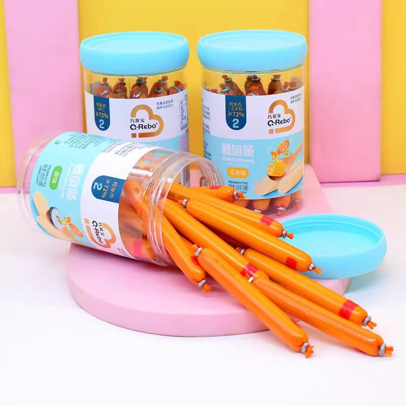 September 2025 Qiaolaibao Fish Sausage Cod Fish Sausage 180g Canned Fish Sausage Snack Ham Sausage Cod Sausage Meat