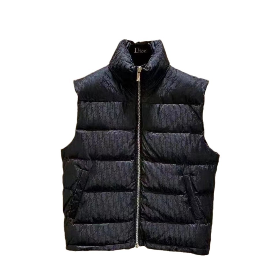 Autumn and Winter New Down Vest Men's Jacket Old Flower Collar Fashionable Trendy Warm Outer Wearing Vest Printed Vest