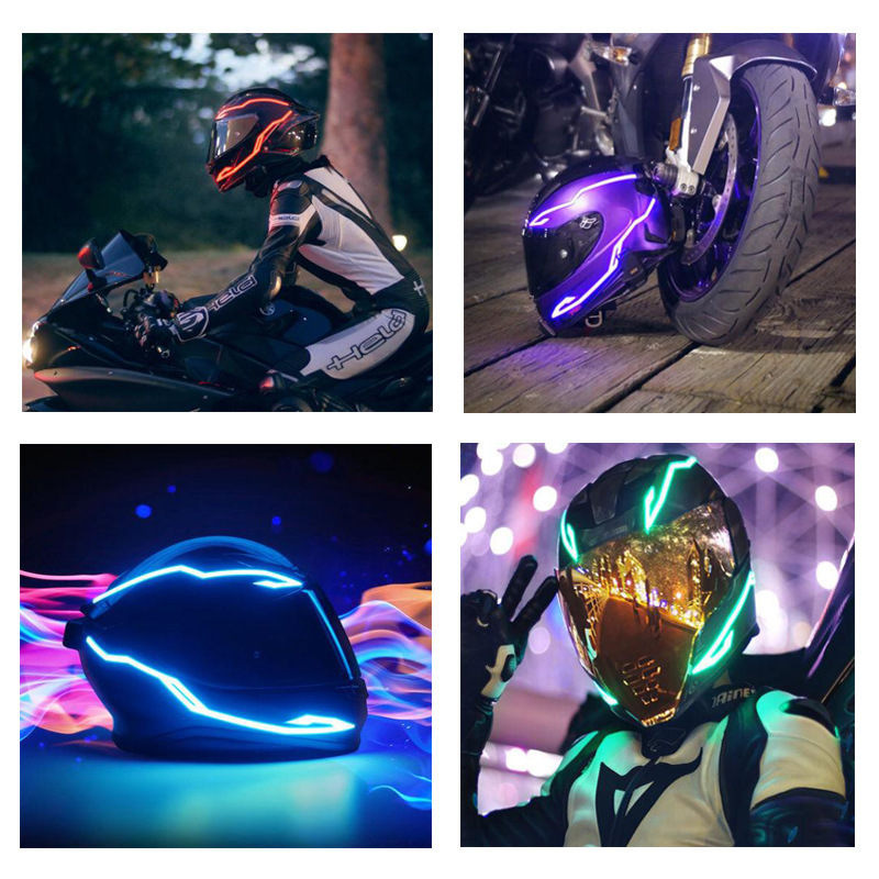 Helmet Light Motorcycle Safety Warning Light Luminous USB Luminous Strip Led Helmet Luminous Strip Manufacturer El Helmet Strip