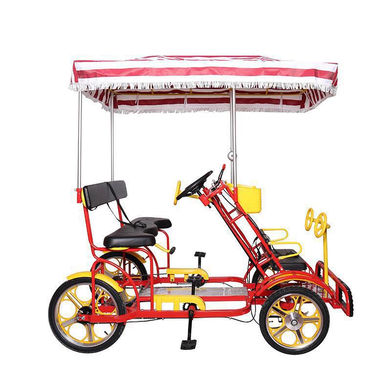 Wholesale New Luxury All-In-One Wheel Four-Wheel Bicycle Double Four-Person Six-Person Attraction Sightseeing Car Rental