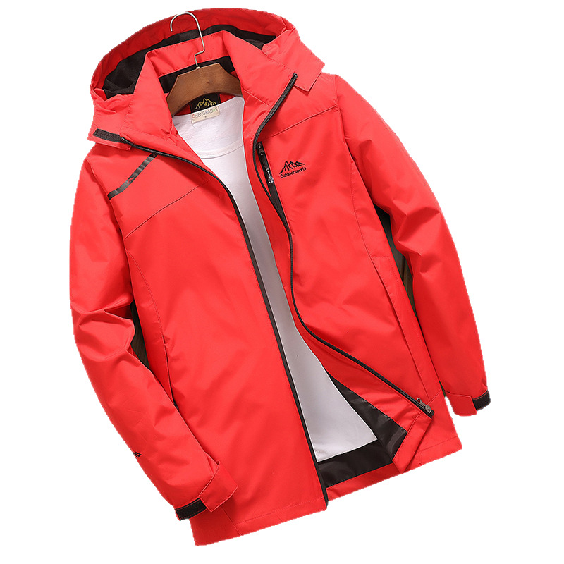 Factory Approved Autumn Outdoor Sports Mountaineering Suit Loose plus size Single Layer Jacket Men's Windproof Jacket