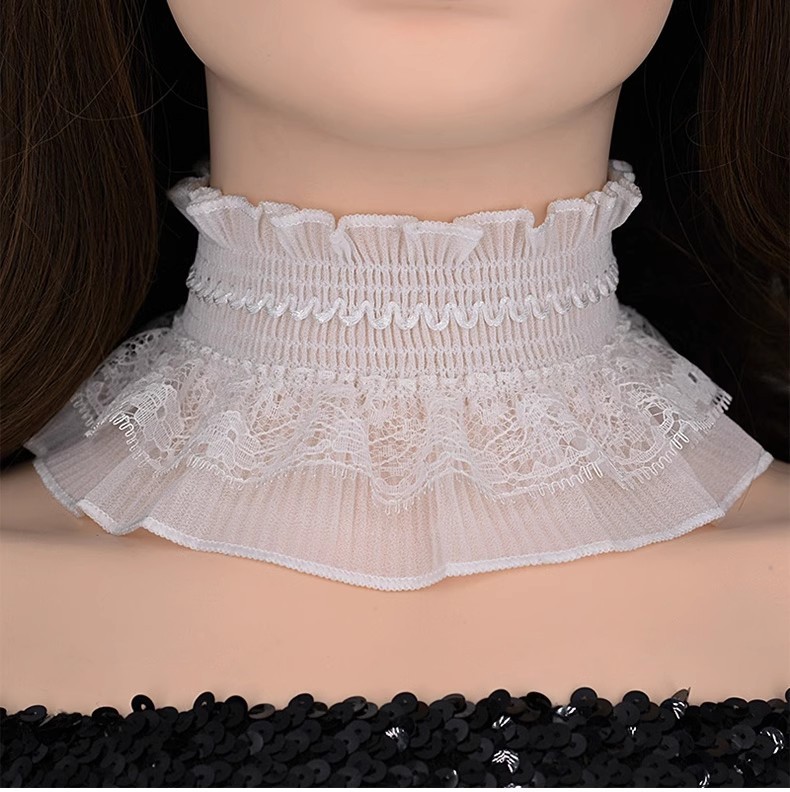 Korean Style All-match False Collar Women's Lace Necklace High Collar Neck Cover Scar Neck Jewelry Collar Neck Strap Autumn and Winter