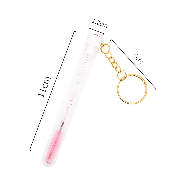 Foreign trade eyelash brush tube with drill smiley face eyelash comb test tube eyelash brush independent multi-color optional sequin eyelash brush