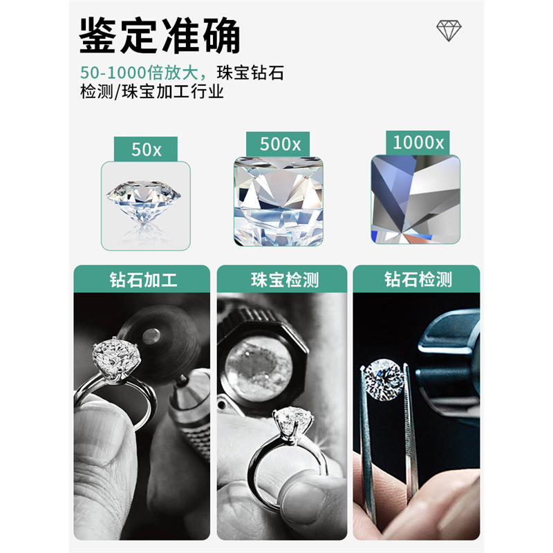 High-definition watch Diamond waist code mirror electron microscope GIA laser bare drill Video magnification waist prism identification instrument