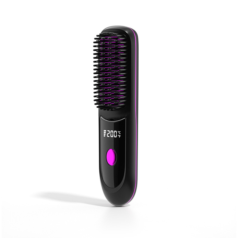 Wireless Straightening Comb USB Negative Ion Hair Care Dual-purpose Fluffy High Cranial Top Anti-scalding Curl Clip Straightener Cross-border New Product