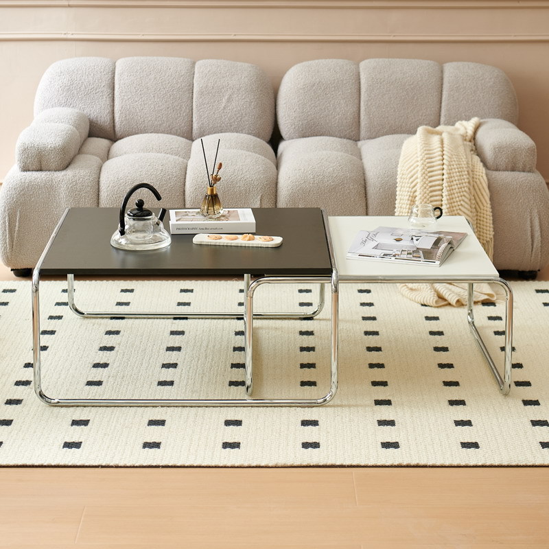 Side Table Combination Living Room Home Small Apartment Coffee Table Cream Style Rectangular Telescopic Small Tea Table Creative Medieval Set Table