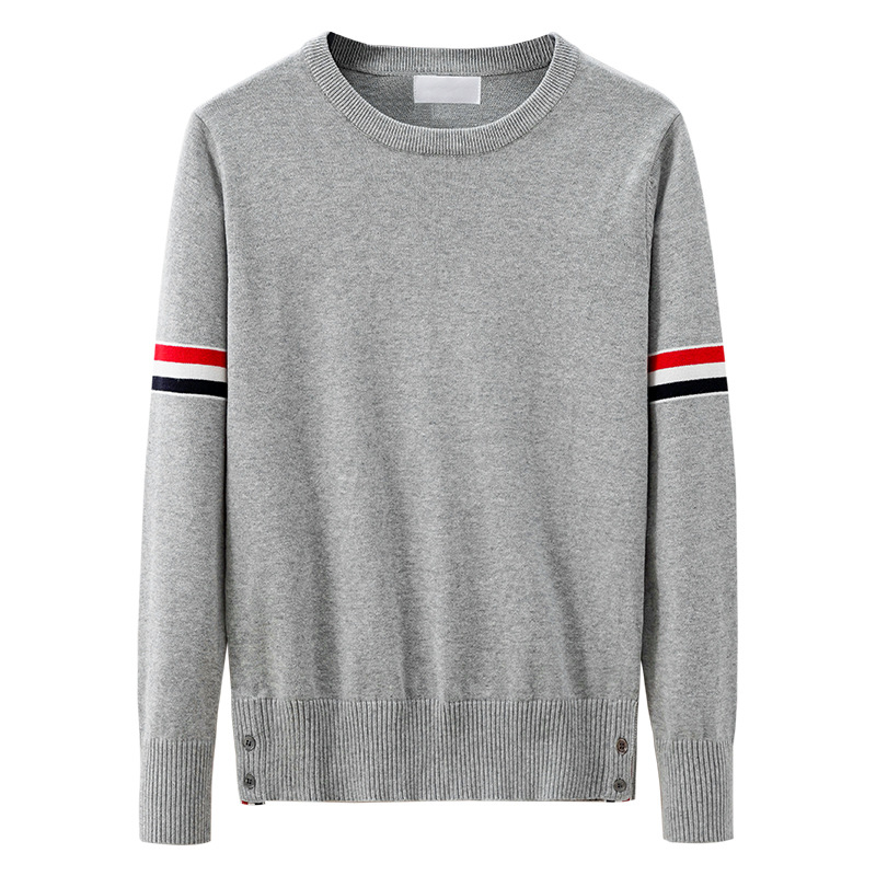 Spring and Autumn Style Couple Outfits Timsblanc Round Neck Sweater Red and White Striped Knitwear 2026-1 Couple Set