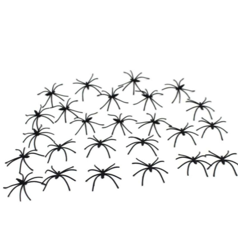 Halloween Decoration Plastic Small Spider Arrangement Spider Cotton Artificial Mini Spider Props Scene Atmosphere Decorations