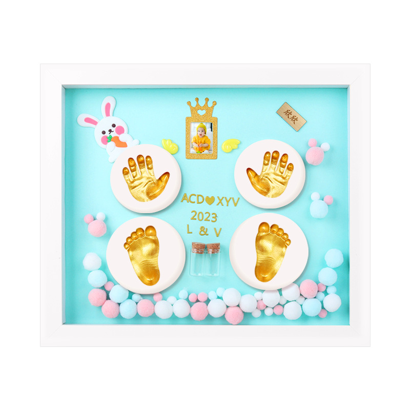 Hand and Foot Print Baby Souvenir Lanugo Full Moon Hand and Foot Print Hundred Days Hand Print Mud Photo Frame Full Moon Hand and Foot Print Baby