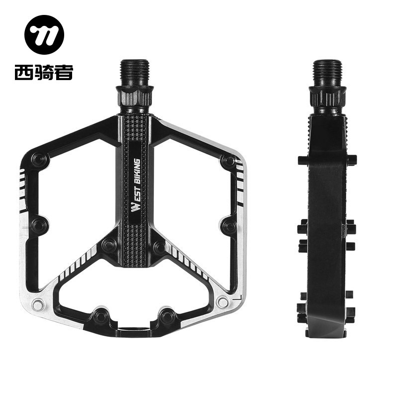 WEST BIKING bicycle pedal 3 Peilin aluminum alloy pedal mountain bike pedal chrome molybdenum steel axis pedal