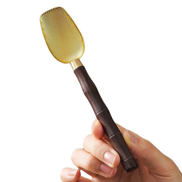 Ebony alloy tea spoon tea shovel teaspoon kung fu tea set tea ceremony six gentlemen zero matching tea picking tool tea spoon