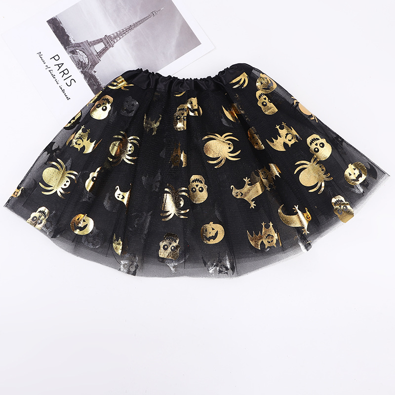Cross-border Halloween mesh skirt European and American half-length children's mesh skirt tutu ballet performance stage dress