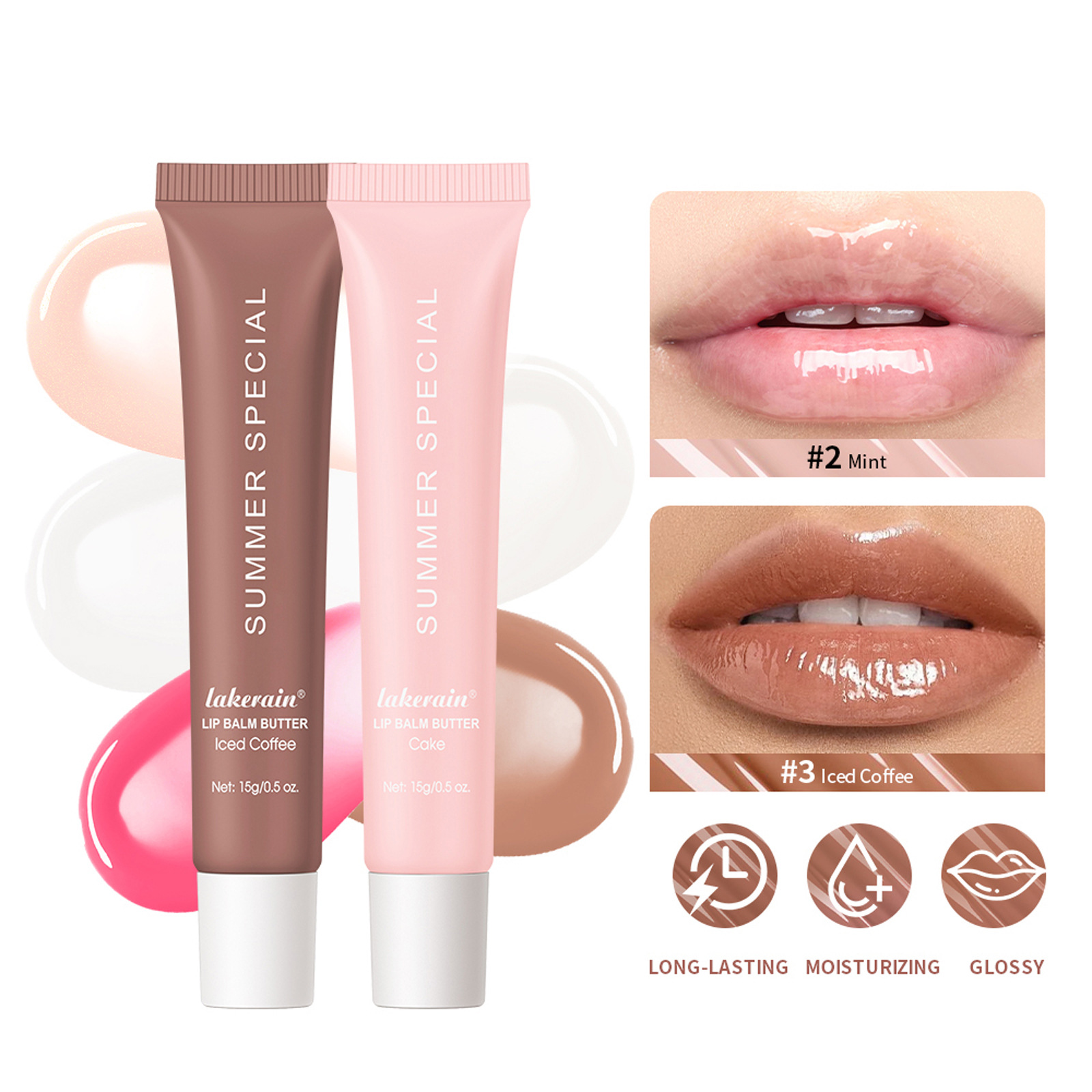Lakerain летний бальзам для губ, увлажняющий цветной бальзам для сухих и потрескавшихся губ