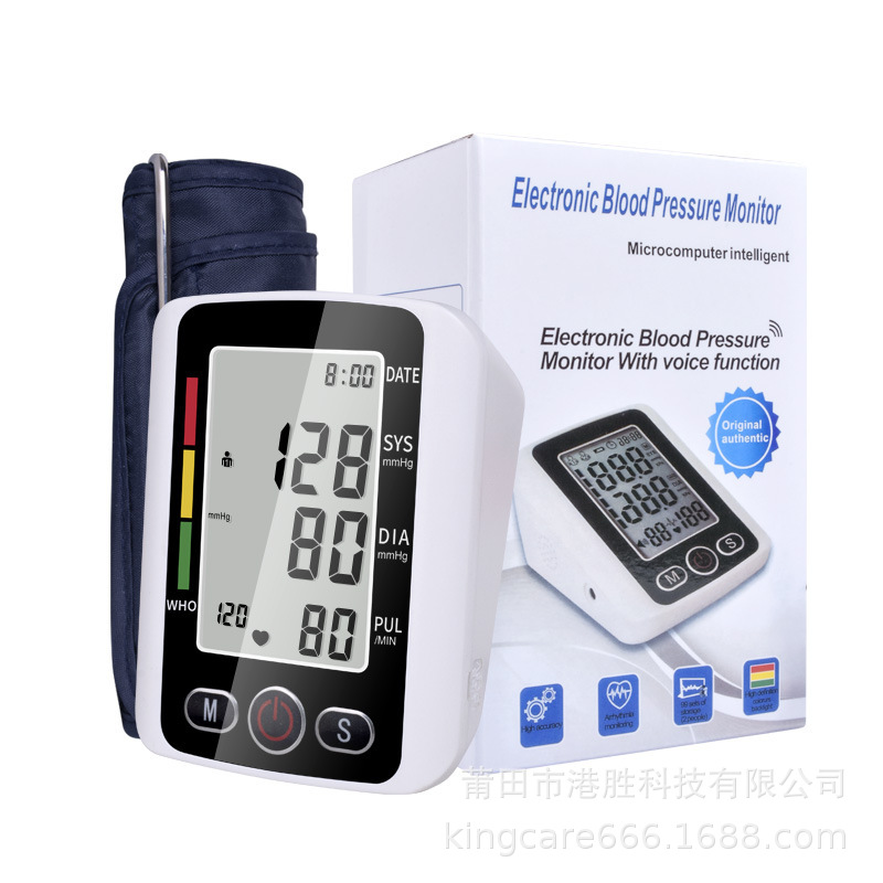 Foreign Trade Cross-Border Russian Wrist Sphygmomanometer Led Blood Pressure Meter Home Blood Pressure Measuring Instrument Russian Blood Pressure Measuring Instrument
