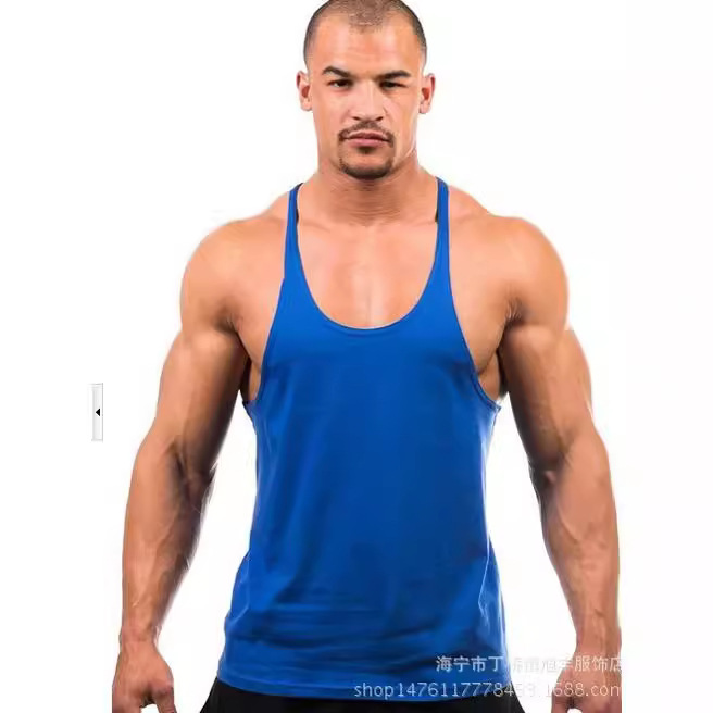 European and American Basic Fitness bodybuilding sports training vest cotton non-printed vest men